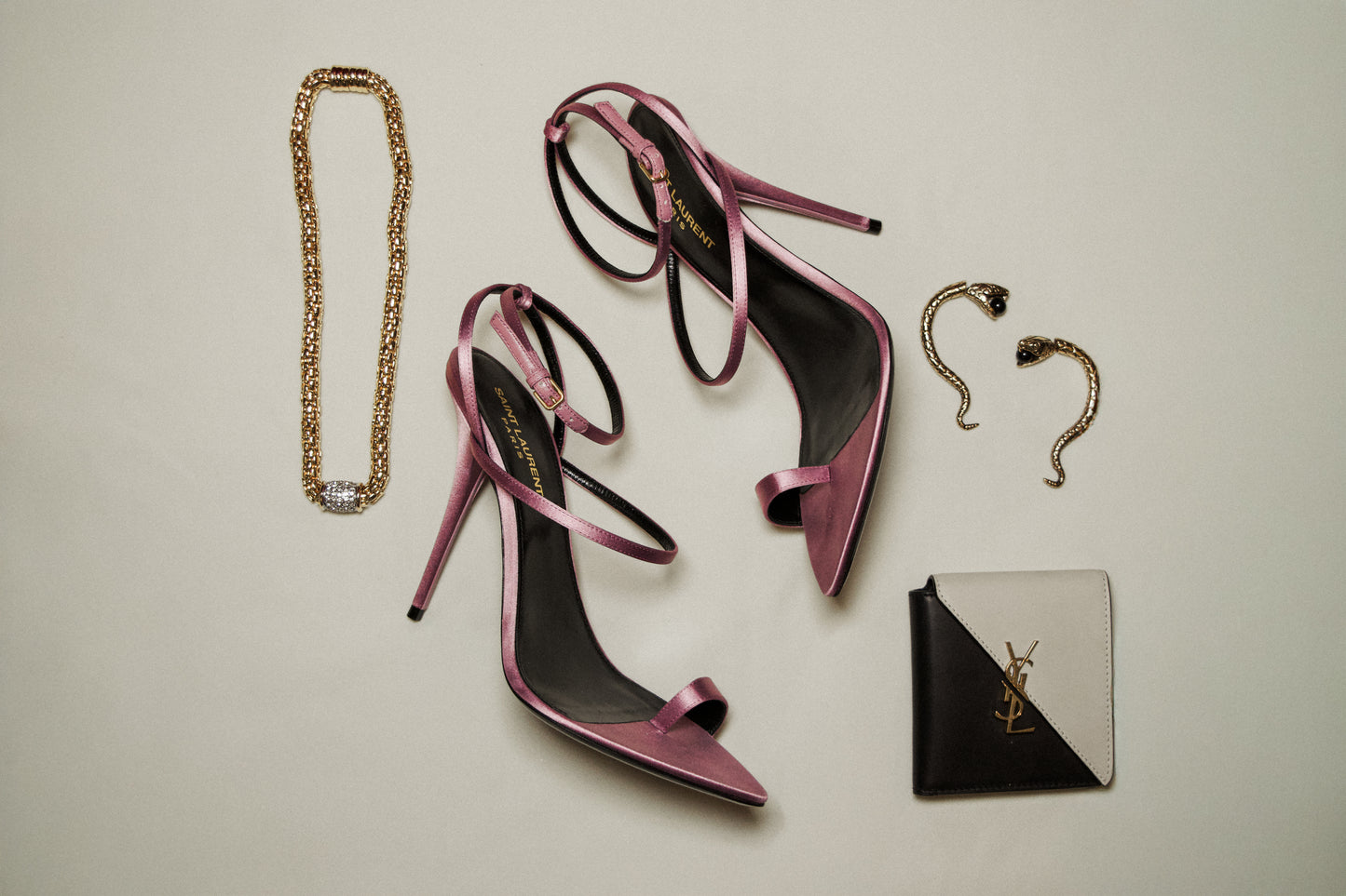 SAINT LAURENT SILK SANDALS - SIZE 39