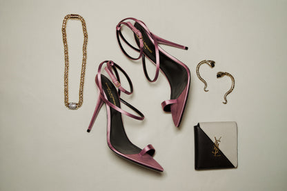 SAINT LAURENT SILK SANDALS - SIZE 39