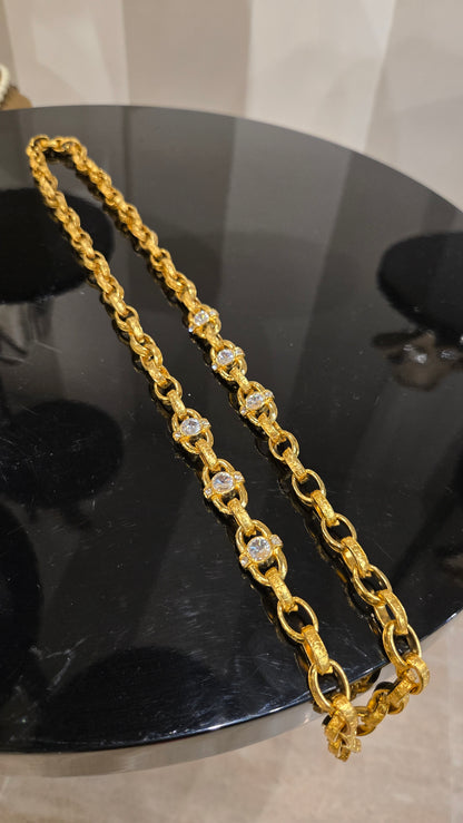 LONG CHAIN NECKLACE WITH CRYSTALS