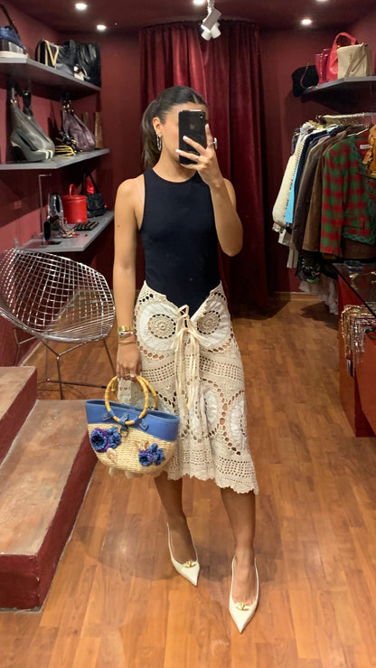 CURATED BY DESIGN - UPCYCLED MACRAMÉ SKIRT