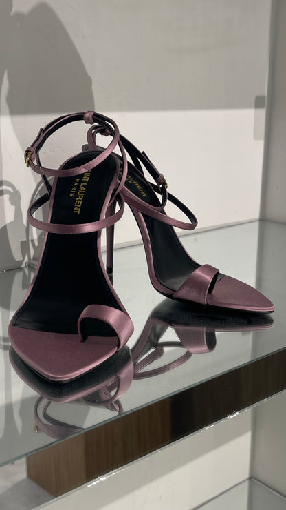 SAINT LAURENT SILK SANDALS - SIZE 39