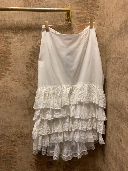 MIDI LACE FRINGES SKIRT