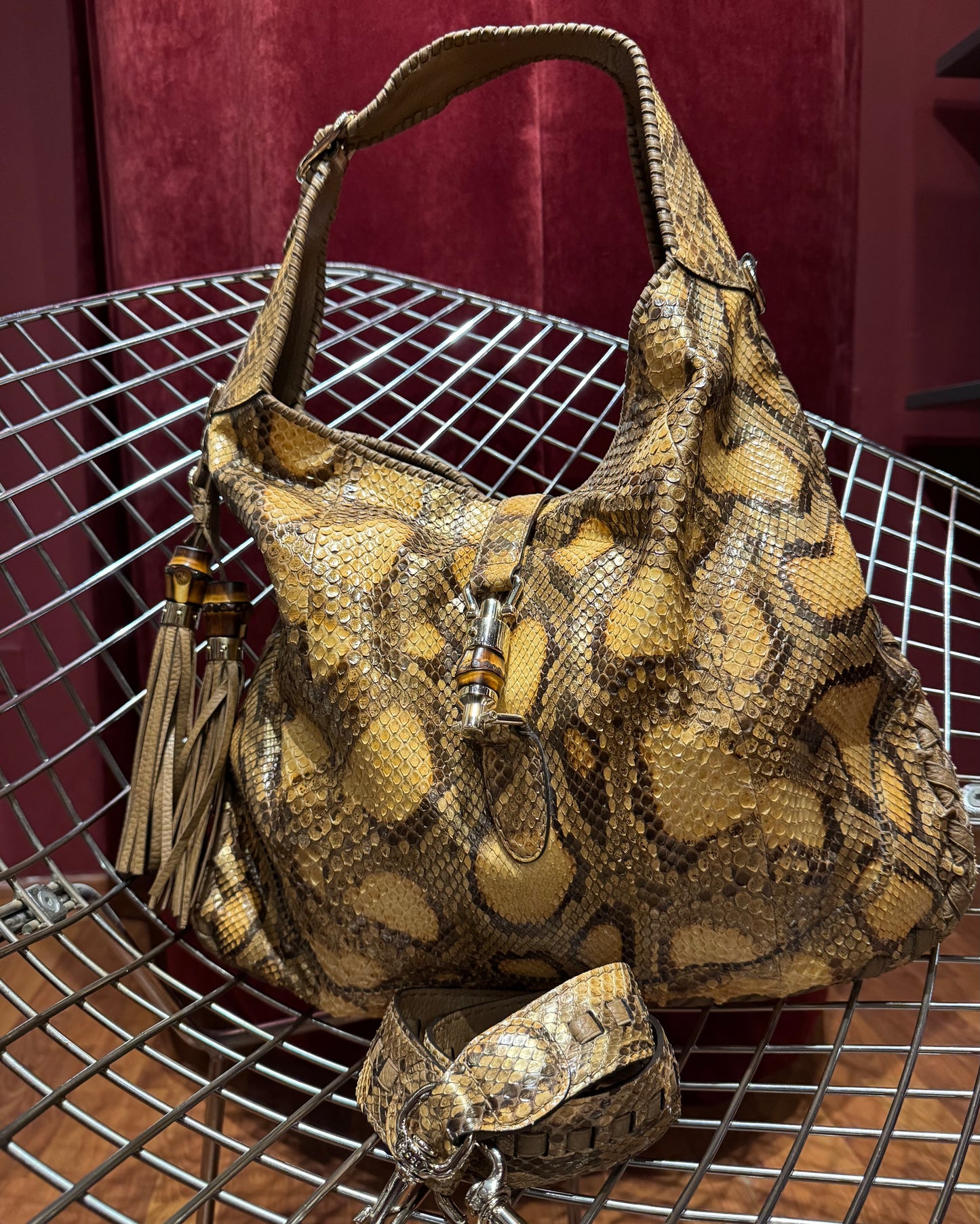 GUCCI JACKIE VINTAGE PYTHON BAG