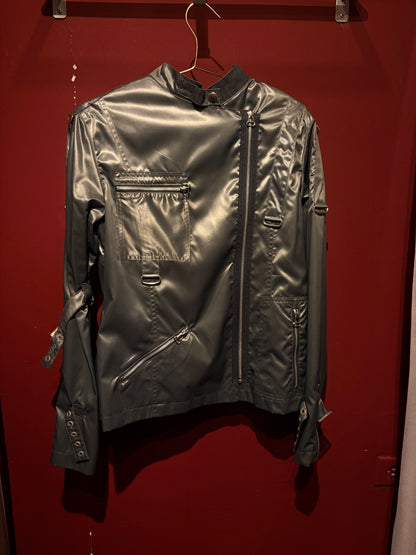 SPORTY SILVER JACKET WITH BUCKLES