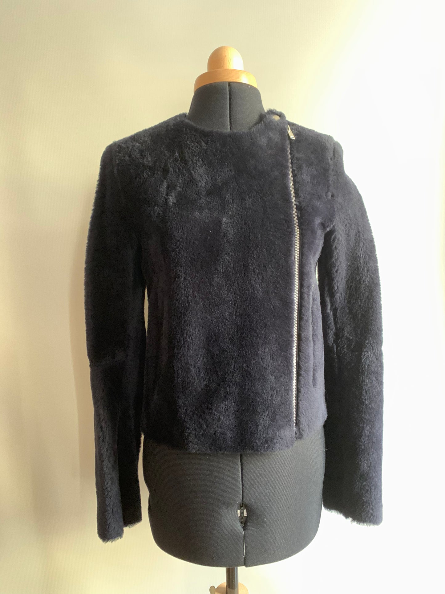 CELINE x PHOEBE PHILO LEATHER JACKET WITH FUR