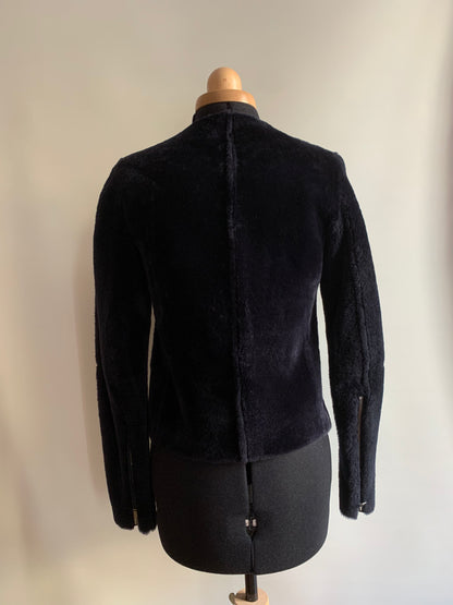 CELINE x PHOEBE PHILO LEATHER JACKET WITH FUR