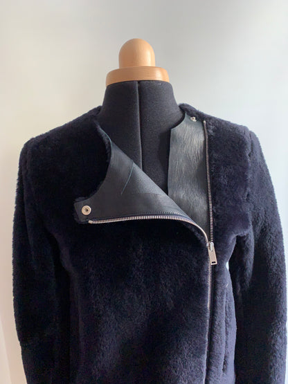 CELINE x PHOEBE PHILO LEATHER JACKET WITH FUR
