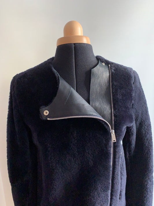 CELINE x PHOEBE PHILO LEATHER JACKET WITH FUR