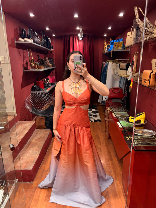 SILVIA TCHERASSI LONG CUT-OUT ELEGANT DRESS