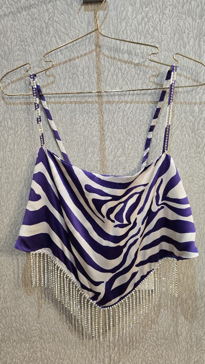 LES INCONNUS SILK TOP WITH CRYSTALS