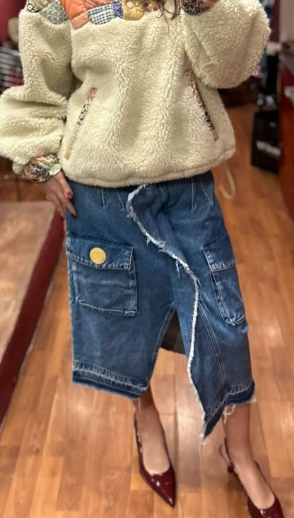 MOSCHINO DENIM SKIRT MIDI