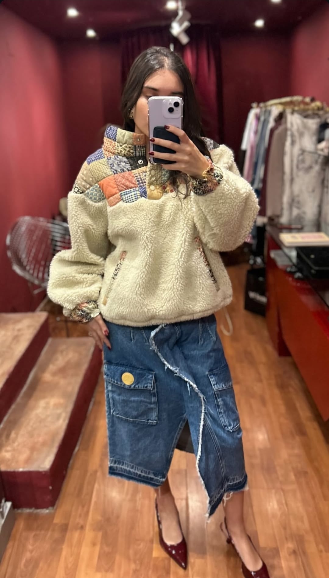 SEA NEW YORK & GUCCI PATCHWORK AND SHEARLING JACKET