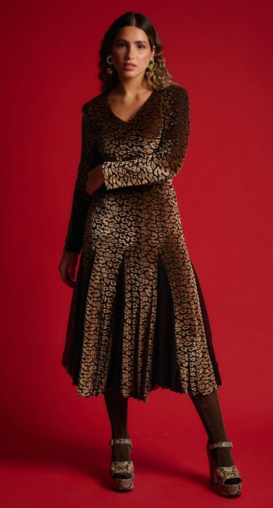 VELVET ANIMAL PRINT DRESS