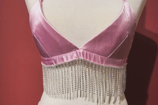 LES INCONNUS BRA TOP WITH CRYSTALS