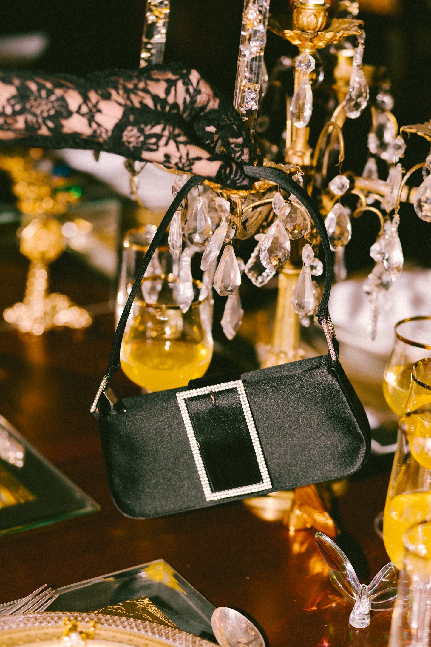 JIMMY CHOO SILK AND STRASS MINI BAG