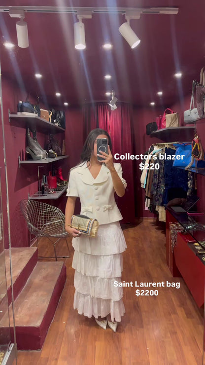 CHANEL LONG PLEATED & RUFFLES SKIRT