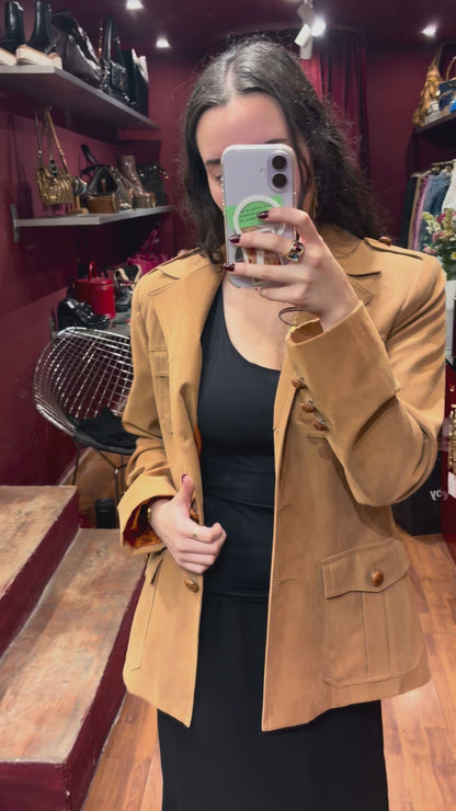 VERTIGO SUEDE LIKE VELVEL JACKET WITH 4 POCKETS