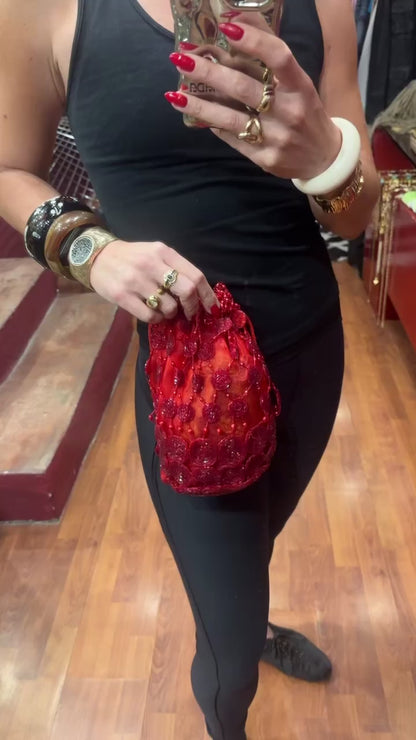EMBROIDERED SILK POUCH