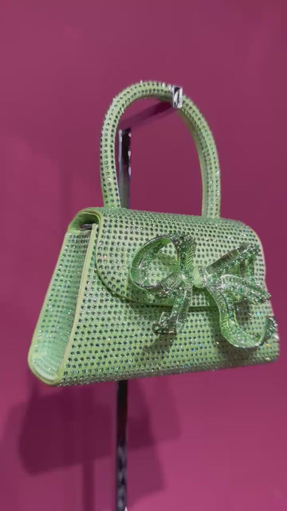 SELF PORTRAIT MINI BOW BAG IN RHINESTONES