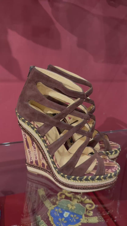 CHRISTIAN LOUBOUTIN TRIBAL SUEDE SANDALS