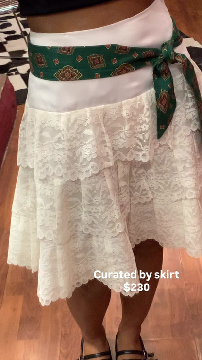CURATED BY UPCYCLED VINTAGE LACE SKIRT
