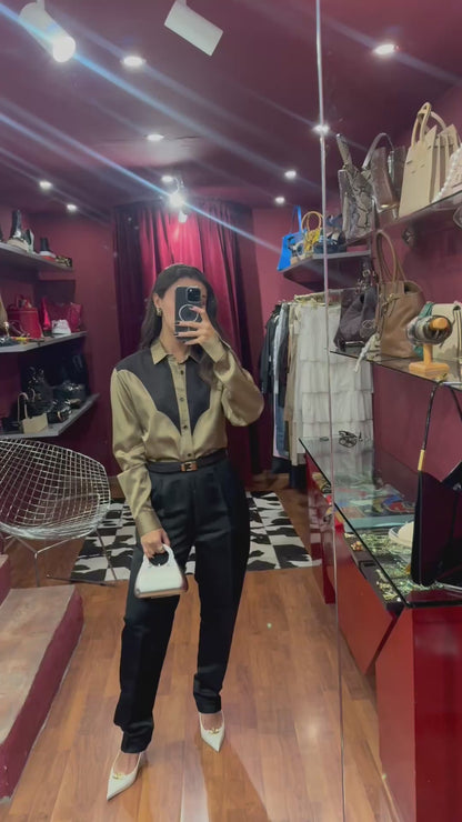 SAINT LAURENT COWBOY SILK BLOUSE