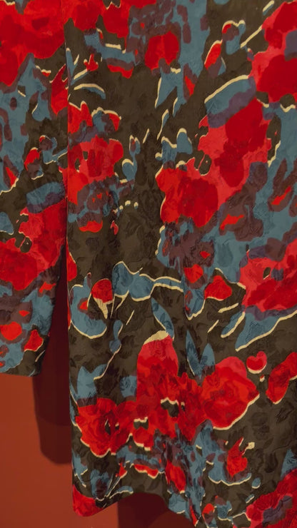 SAINT LAURENT RUNWAY FALL 2018 PRINTED FLOWER MINI DRESS