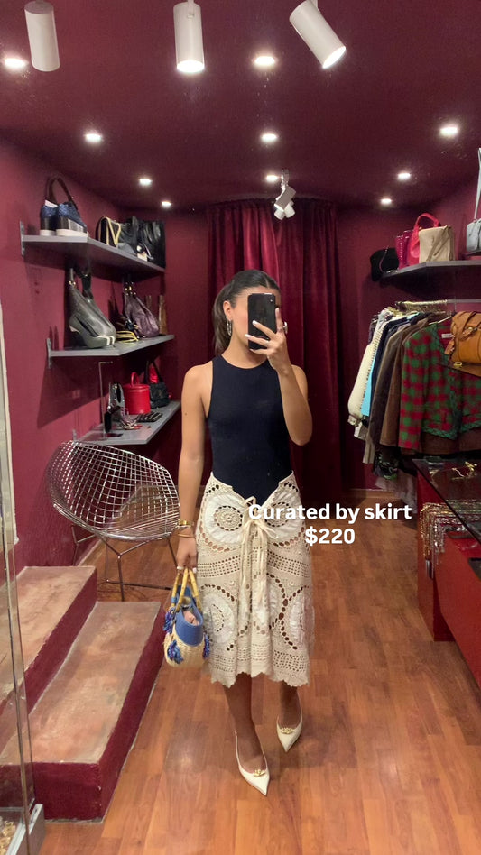 CURATED BY DESIGN - UPCYCLED MACRAMÉ SKIRT