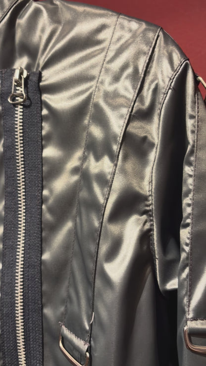 SPORTY SILVER JACKET WITH BUCKLES