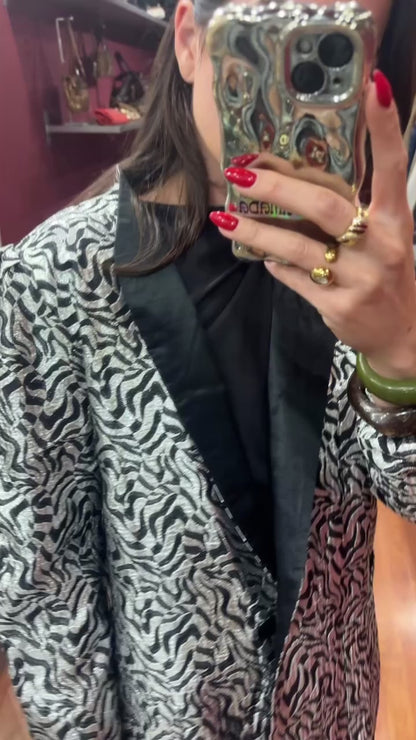 ZEBRA BROCADE SILVER JACKET